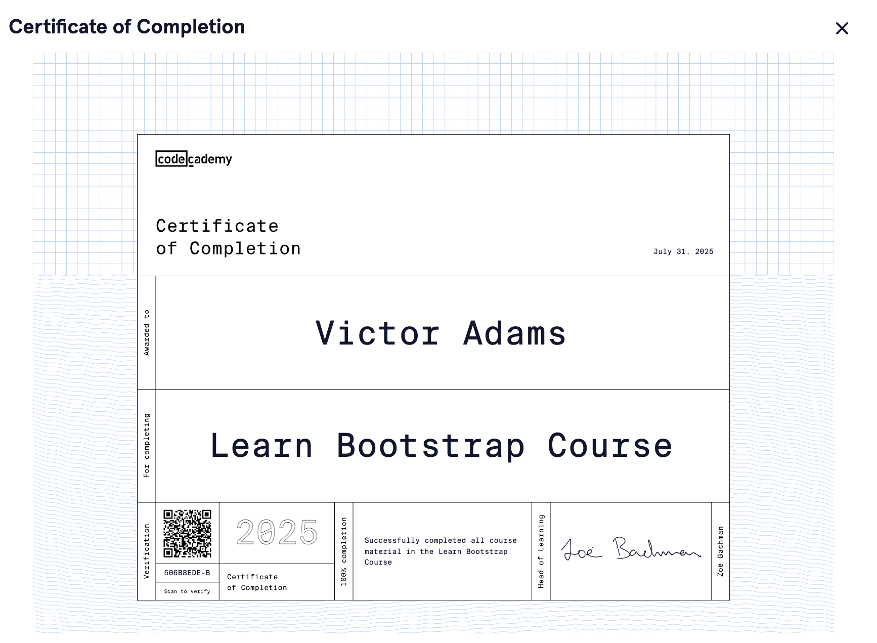 Bootstrap Certificate